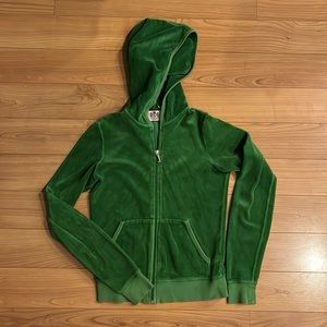 Juicy couture green velvet up hoodie jacket